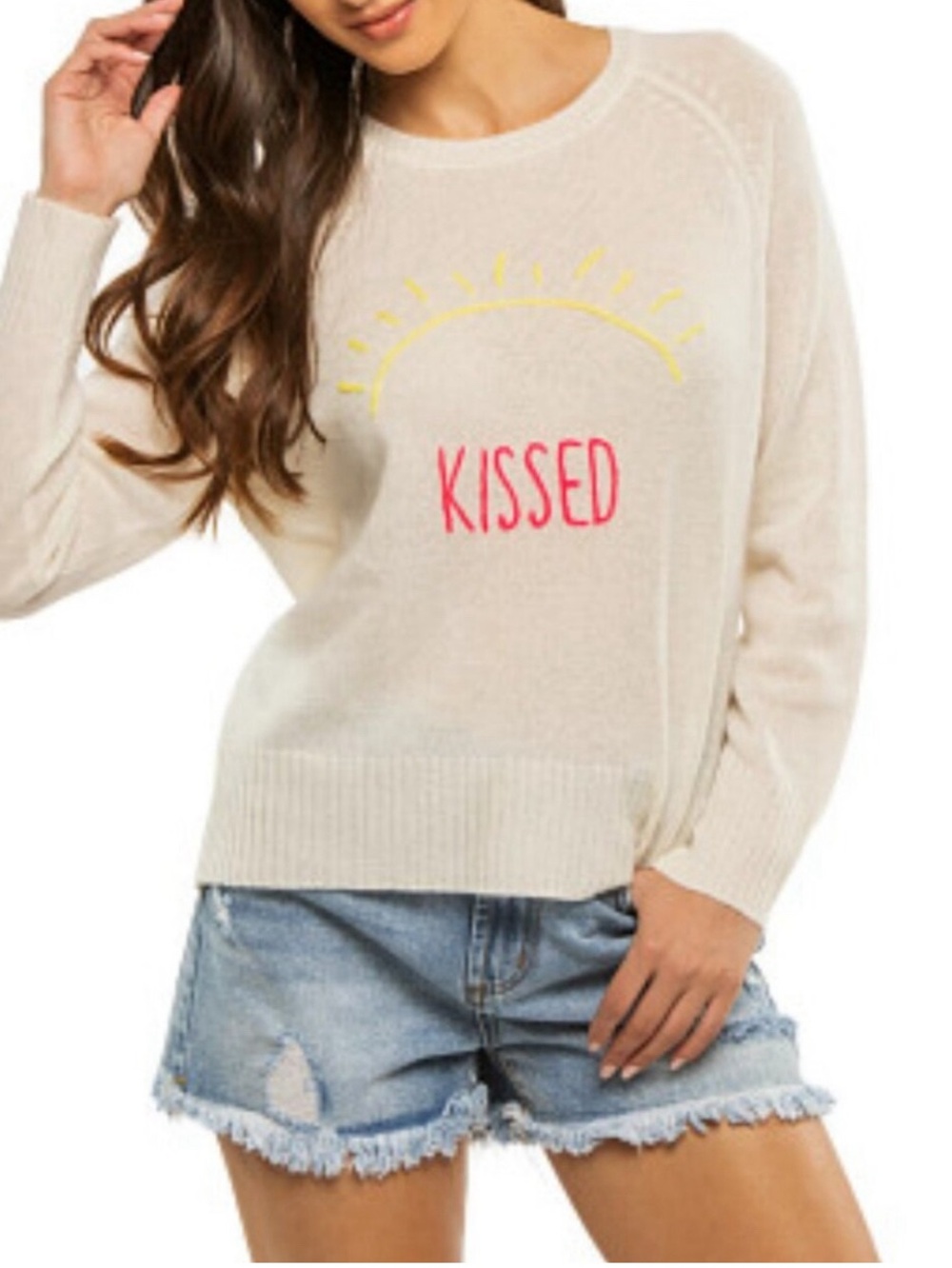 golden Sun 100% Cashmere Crewneck pull over sweater
